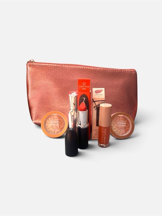 MAC Cosmetics Other - MAC Fenty Benefit Hard Candy Makeup Bundle + Rose Gold Cosmetic Bag